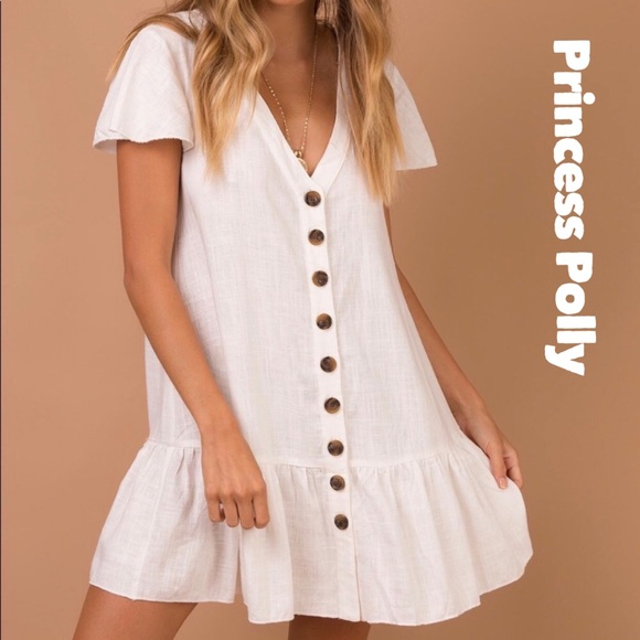 Princess Polly Dresses & Skirts - Princess Polly off white button up shift dress